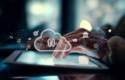 Cloud Computing Power Enhance Cloud Strategy for Business EIDE Stockfoto's