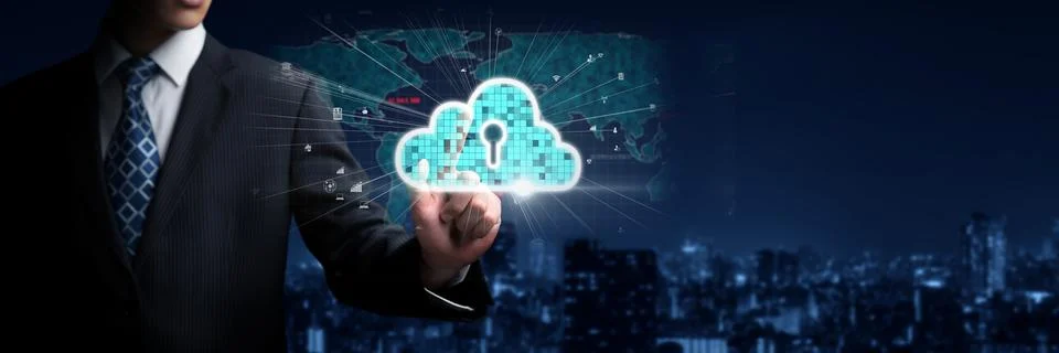 Cloud Computing Power Enhance Cloud Strategy for Business FaaS Foto stock