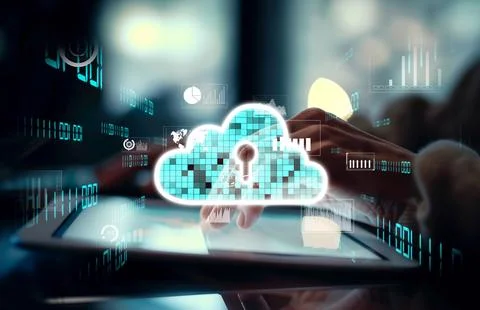 Cloud Computing Power Enhance Cloud Strategy for Business EIDE Foto stock