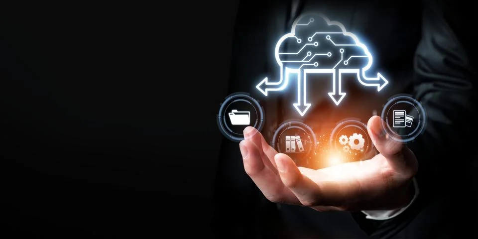 Cloud Computing Power Enhance Cloud Strategy for Business FaaS 스톡 사진