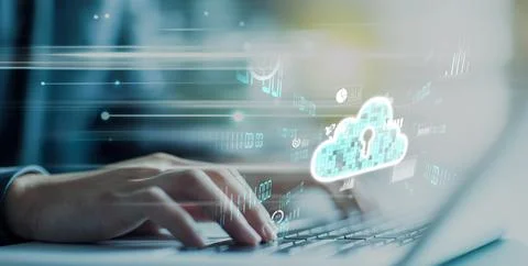 Cloud Computing Power Enhance Cloud Strategy for Business EIDE Foto stock