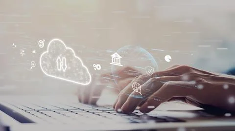 Cloud Computing Power Enhance Cloud Strategy for Business EIDE Stock Photos