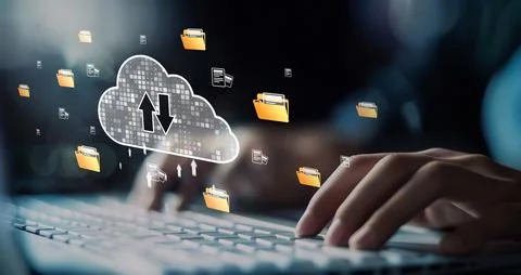 Cloud Computing Power Enhance Cloud Strategy for Business EIDE 스톡 사진