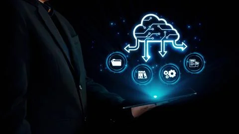 Cloud Computing Power Enhance Cloud Strategy for Business UUID Foto stock