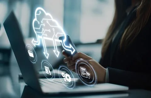 Cloud Computing Power Enhance Cloud Strategy for Business EIDE 写真素材