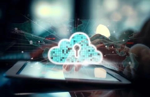 Cloud Computing Power Enhance Cloud Strategy for Business EIDE Foto stock