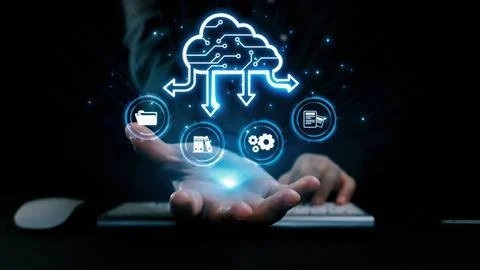 Cloud Computing Power Enhance Cloud Strategy for Business UUID Foto stock