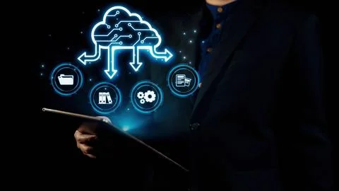Cloud Computing Power Enhance Cloud Strategy for Business UUID Foto stock