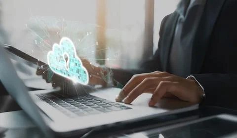 Cloud Computing Power Enhance Cloud Strategy for Business EIDE Foto stock