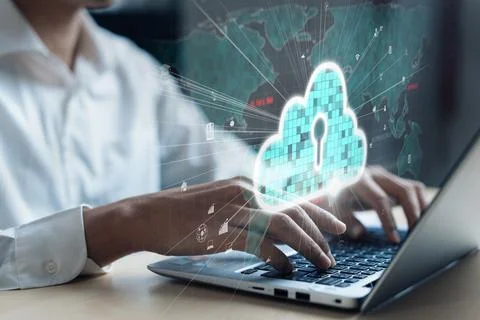 Cloud Computing Power Enhance Cloud Strategy for Business FaaS Foto stock
