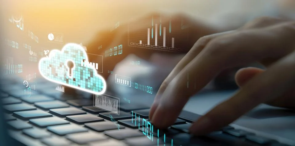 Cloud Computing Power Enhance Cloud Strategy for Business EIDE 스톡 사진