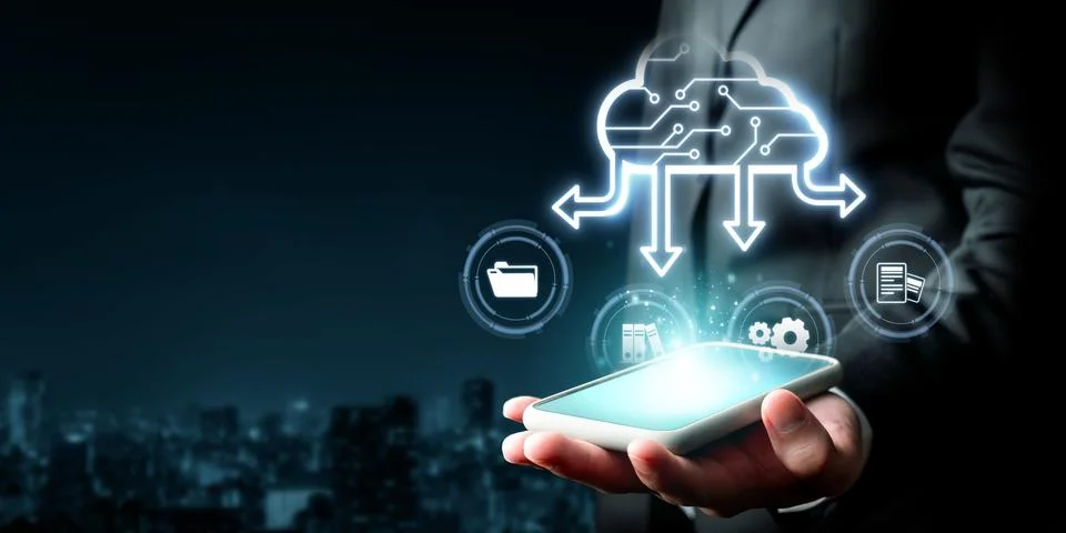 Cloud Computing Power Enhance Cloud Strategy for Business FaaS Stock Photos