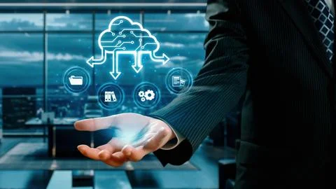 Cloud Computing Power Enhance Cloud Strategy for Business UUID Foto stock