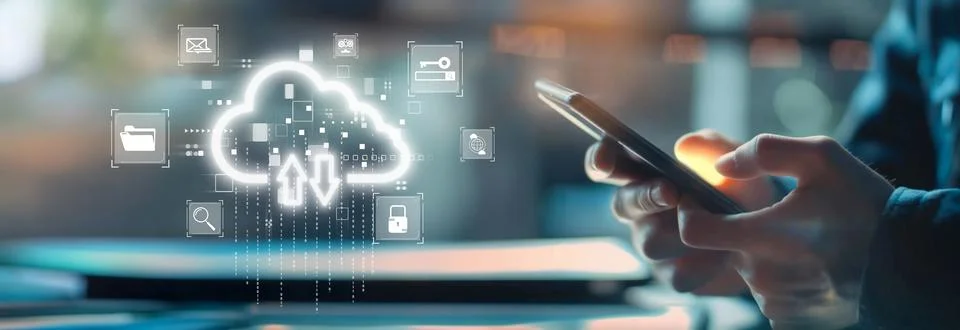 Cloud Computing Power Enhance Cloud Strategy for Business EIDE Stock Photos