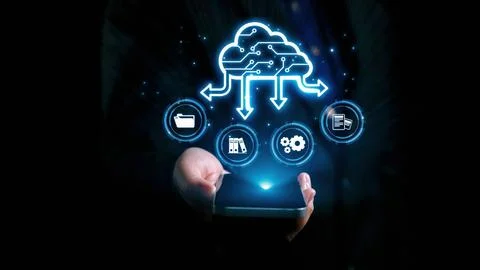 Cloud Computing Power Enhance Cloud Strategy for Business UUID Foto stock