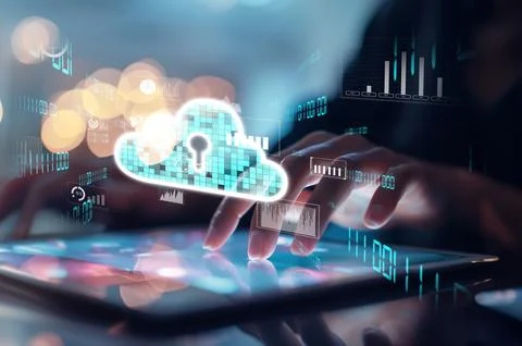 Cloud Computing Power Enhance Cloud Strategy for Business EIDE 库存照片
