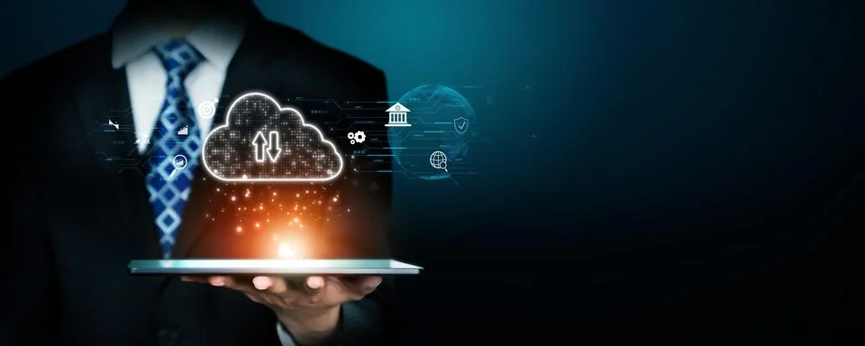 Cloud Computing Power Enhance Cloud Strategy for Business FaaS Stockfoto's