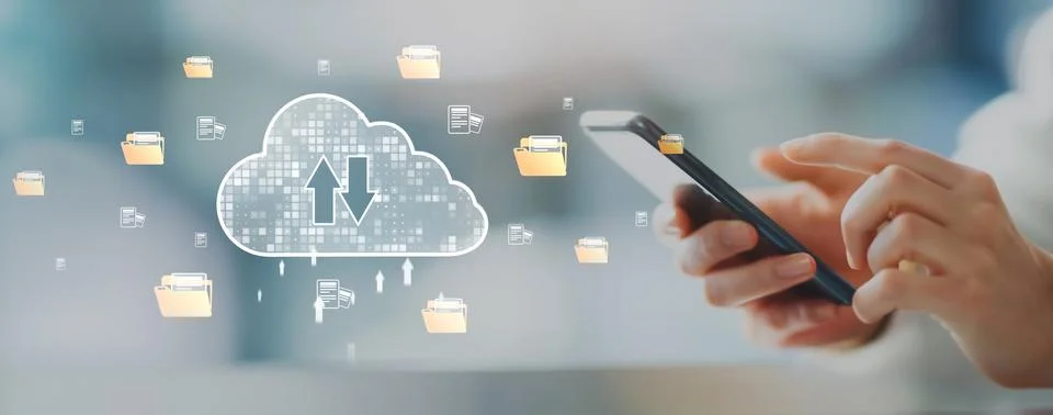 Cloud Computing Power Enhance Cloud Strategy for Business EIDE Foto stock