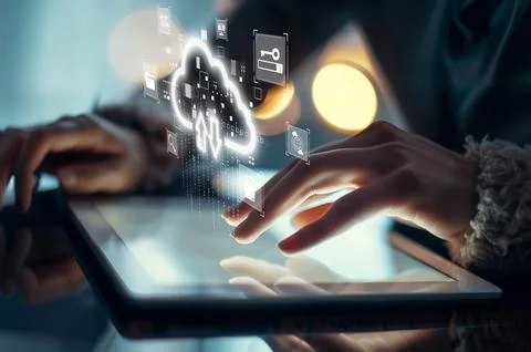 Cloud Computing Power Enhance Cloud Strategy for Business EIDE Stockfoto's