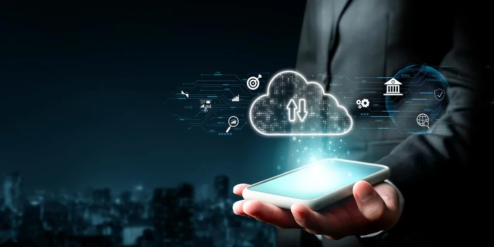Cloud Computing Power Enhance Cloud Strategy for Business FaaS Stock Photos