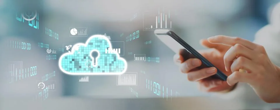 Cloud Computing Power Enhance Cloud Strategy for Business EIDE Foto stock