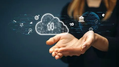 Cloud Computing Power Enhance Cloud Strategy for Business FaaS Stock Photos