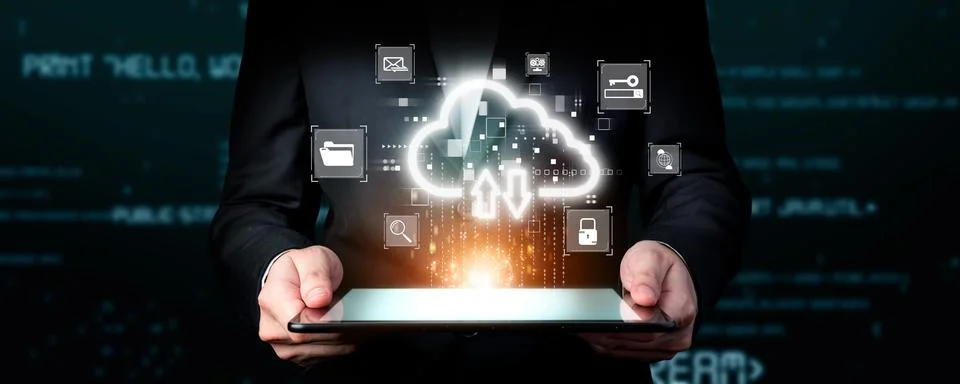 Cloud Computing Power Enhance Cloud Strategy for Business EIDE 写真素材