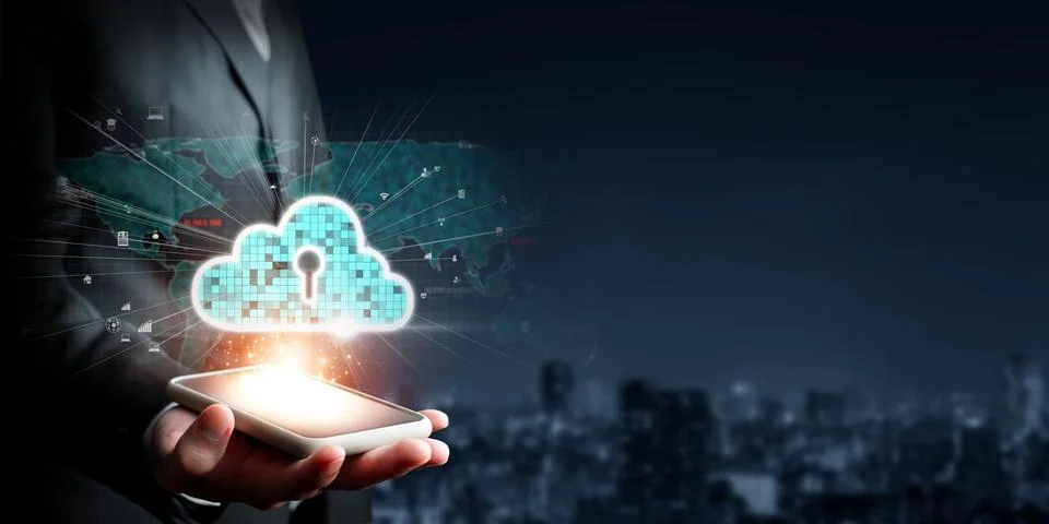 Cloud Computing Power Enhance Cloud Strategy for Business FaaS Foto stock