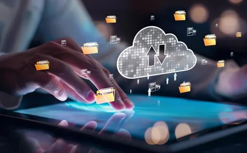 Cloud Computing Power Enhance Cloud Strategy for Business EIDE Fotos Stock