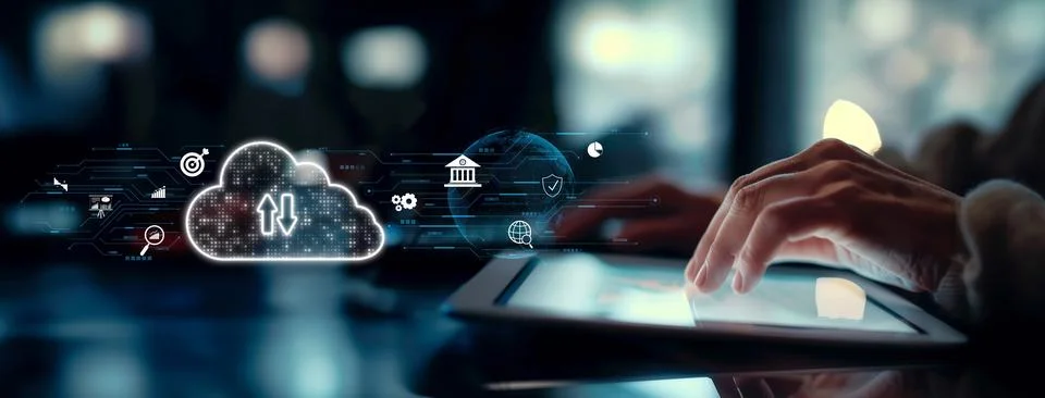 Cloud Computing Power Enhance Cloud Strategy for Business EIDE Stock-Fotos