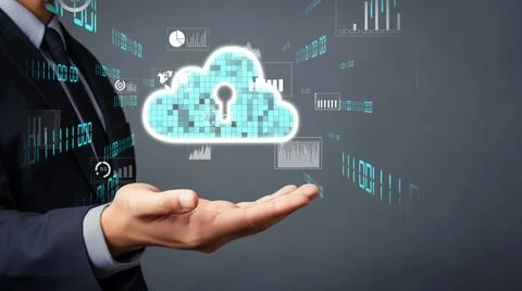 Cloud Computing Power Enhance Cloud Strategy for Business FaaS Stock-Fotos