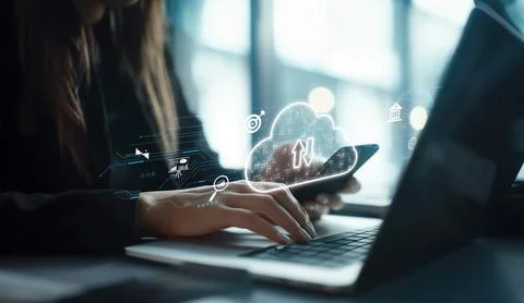 Cloud Computing Power Enhance Cloud Strategy for Business EIDE Stock Photos