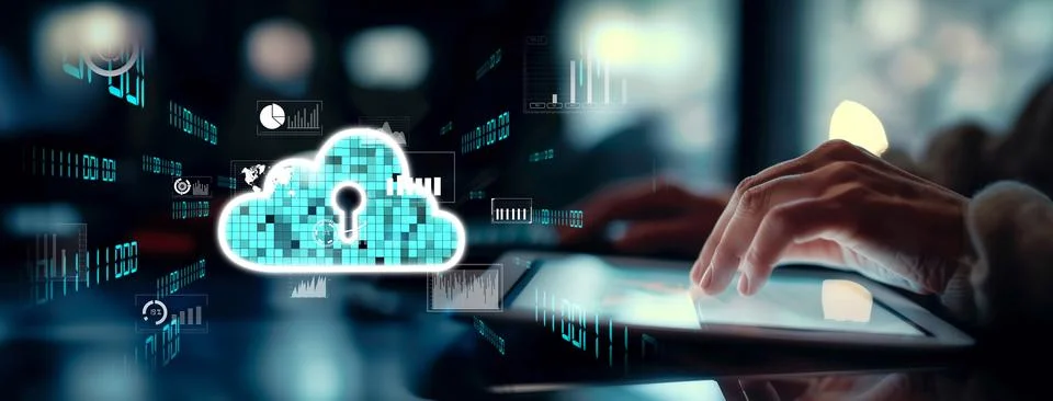 Cloud Computing Power Enhance Cloud Strategy for Business EIDE Foto stock