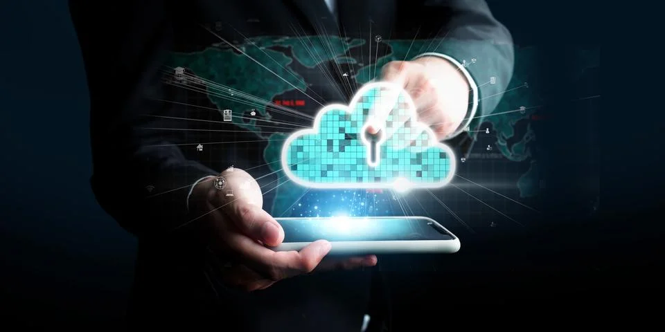 Cloud Computing Power Enhance Cloud Strategy for Business FaaS Stock-Fotos