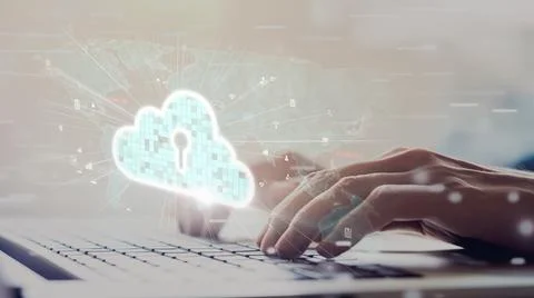 Cloud Computing Power Enhance Cloud Strategy for Business EIDE Foto stock