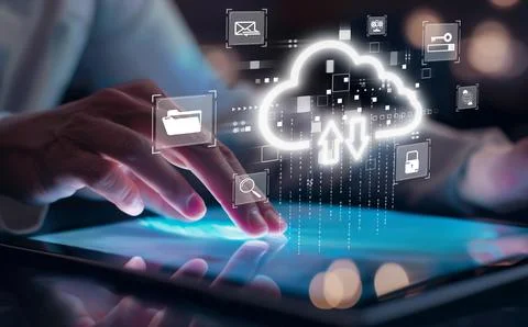 Cloud Computing Power Enhance Cloud Strategy for Business EIDE Stock-Fotos