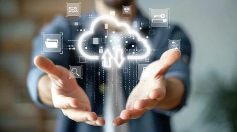 Cloud Computing Power Enhance Cloud Strategy for Business EIDE Stock-Fotos