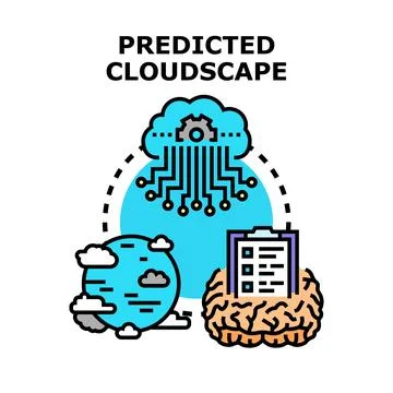 Cloud computing predicting global weather forecast concept Stock Illustration