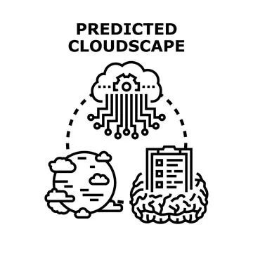 Cloud computing predicting global weather forecast concept Stock Illustration
