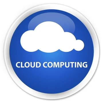 Cloud computing premium blue round button Stock Illustration