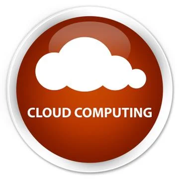 Cloud computing premium brown round button Stock Illustration