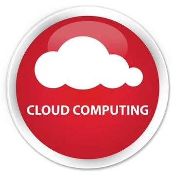 Cloud computing premium red round button Stock Illustration