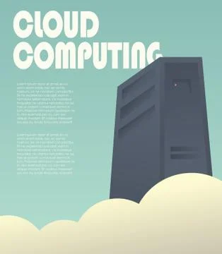 Cloud computing presentation template. Technology infographics background with Stock Illustration