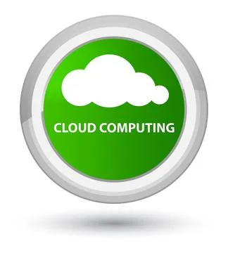 Cloud computing prime green round button Stock Illustration