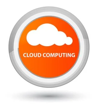 Cloud computing prime orange round button Stock Illustration