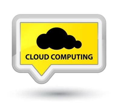 Cloud computing prime yellow banner button Stock Illustration