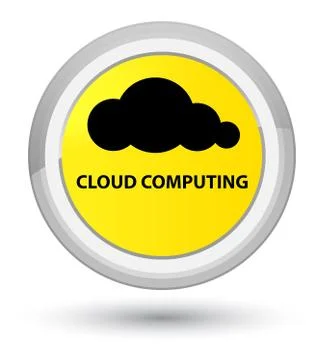 Cloud computing prime yellow round button Stock Illustration