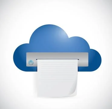 Cloud computing printer cloud illustration design Stock Illustration