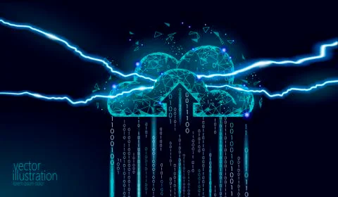 Cloud computing private data security danger. Hacker spy attack information Stock Illustration