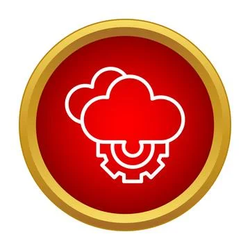 Cloud computing processing data with a gear icon Stock Illustration